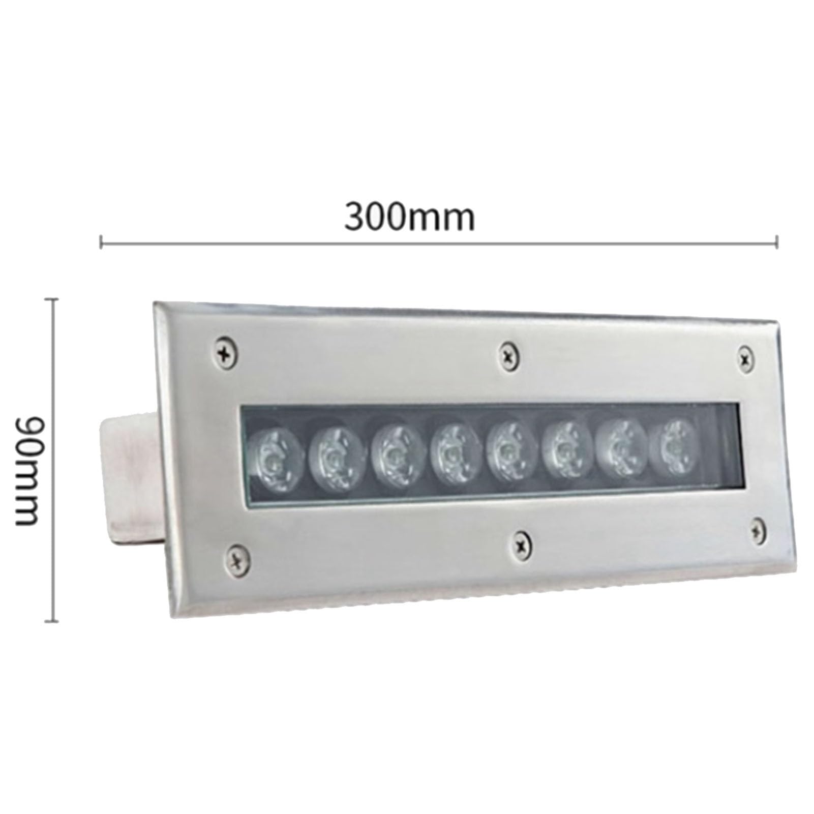 6W Faretto Subacquei - Faretti da Incasso for Esterni, Luce da Parete per Piscina Impermeabile IP68, Faretto da Giardino RGB 12-24V(Cold White Light,24V(300mm))