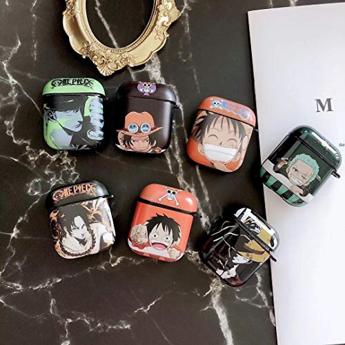 Bonici Protective Case Compatible With Airpods 1/2, Cool Anime Hero Captain Pirate Character Pattern Matte Surface Soft Imd Cover Case Earbud Earphone Wireless Charging Case -Pattern 3 #TOP2