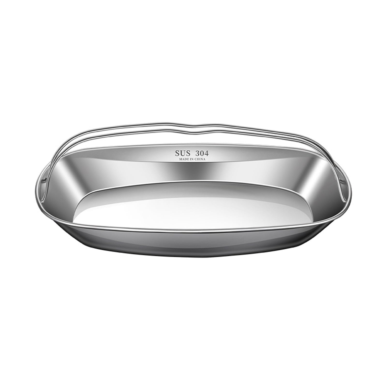 Veltros Multipurpose Serving Plate Easy Stainless Steel Tray for Seafood Presentation Steaming Tray with Double Handle for Seafood Presentation