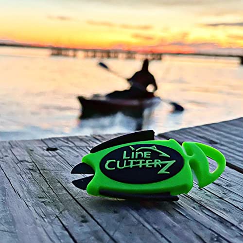 Image of Line Cutterz Patented Dual Hybrid Ceramic Cutter + Stainless Steel Micro Scissors Fishing Line Snipper - Green