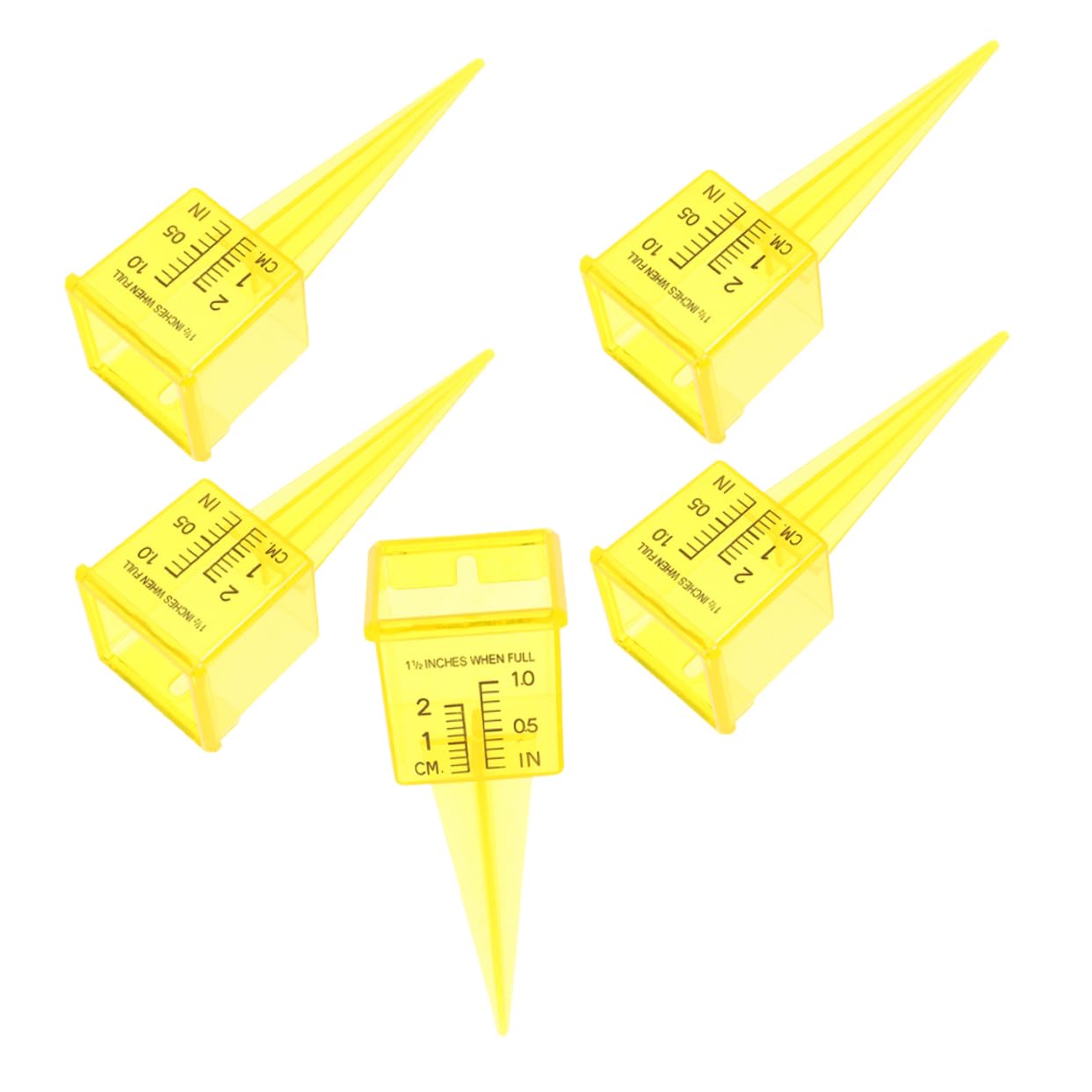 HANABASS 5pcs Rain Gauge Sprinkler Rain Gauge Replacement Tube Decorative Rain Gauge Rain Gauges Garden Rain Gauge Rain Outdoor Water Gauge Water Level Gauge Yellow Plastic