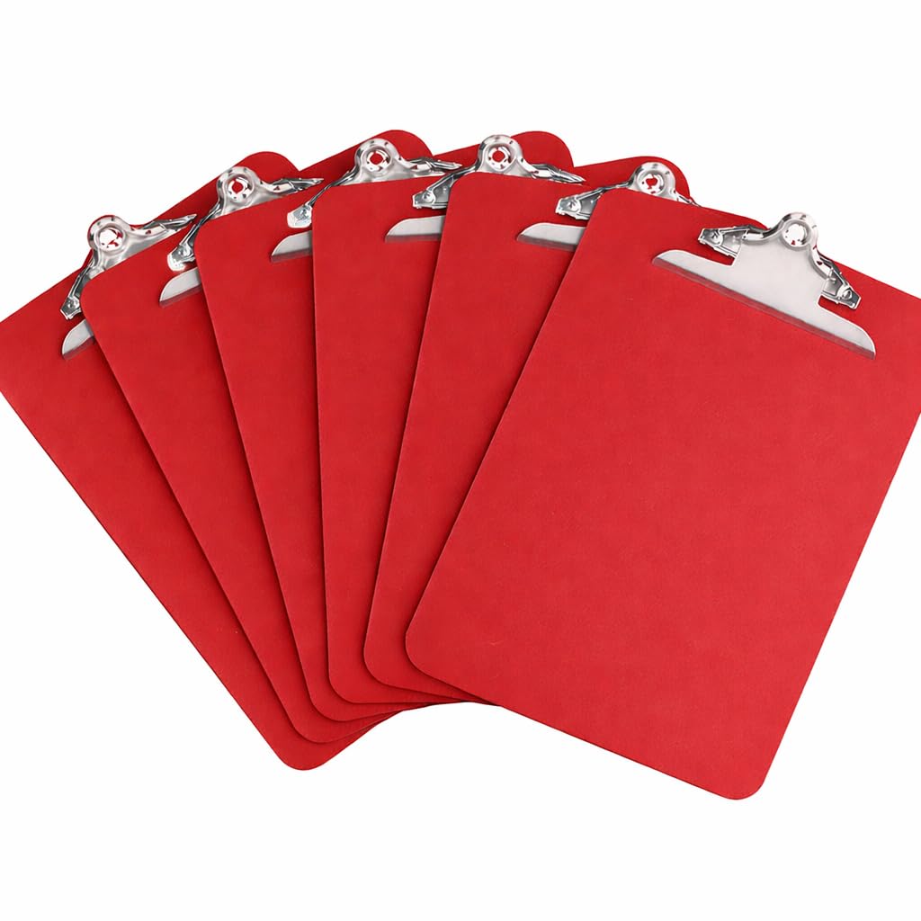 M7 Packaging Clipboard A4, with Heavy Duty Clip, Wooden with Hanging Hole for School, Office, Restaurant (Red, 12 Pack) โ image 1