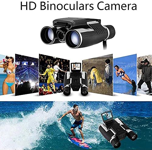 Binocolo con fotocamera digitale, 12x32 HD, video 1080p e LCD da 2 pollici per adulti, design compatto e portatile