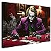 AREDE Bilder Wanddeko auf Leinwand Der Joker Poker Art Decor Wohnzimmer Deko Zimmer Wandbilder Modern Bild | 60 x 40 cm | Fertig zum aufh&auml;ngen