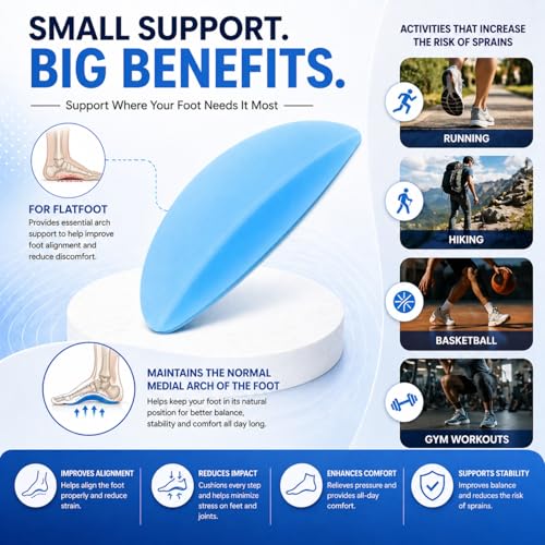 Image of Flamingo Gel Medial Arch Support for Flat Feet | Orthotic Arch Pads for Women and Men | Silicone Adhesive Arch Support Gel Insole for Pain Relieves | Small |