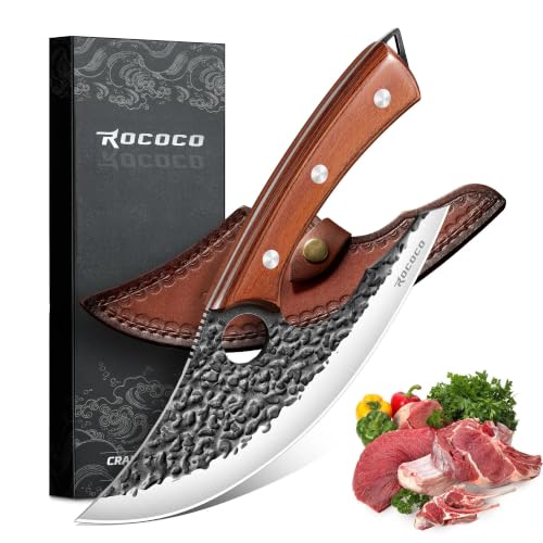 ROCOCO Ulu Pizza Cutter Knife – Full Tang Mezzaluna Rocker Chopper