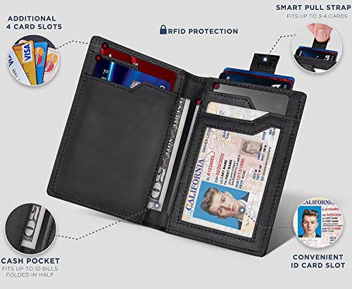 Contacts Men's Slim RFID Blocking Leather Wallet Black - Image 6