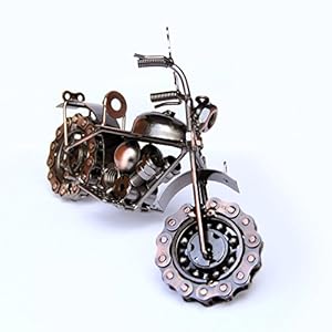 Trebisky Collectible Diecast Motorcycle Figurine Scrap Metal Art Vintage Office Home Decor Vehicles Sculpture Desk Bookshelf Birthday for Men Dad Son Him (Copper Chopper)
