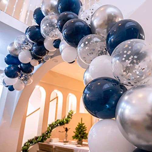 Image of Navy Blue Retro Balloons 50 Pcs, Balloon Arch Kit Garland for Birthday, Baby Shower, Anniversary, Welcome Baby, Party Decoration Supplies | AR Giftzadda (Navy Blue)