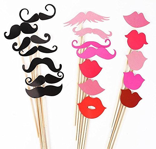 29 Pièces Accessoires Photobooth Photobooth Anniversaire Asquerade