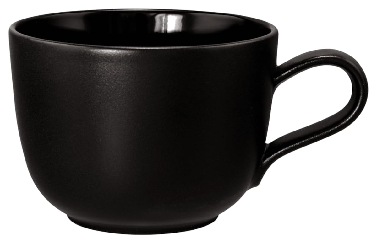 Seltmann 001.764290 Liberty groß Rund Porzellan Milchkaffeeobertasse, 65164 Dekor, 0,30L Volumen, Samtschwarz | Dekor, 0,30L Volumen, Samtschwarz