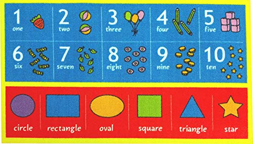 Kc Cubs Abc Alphabet, Numbers And Shapes Educational Learning & Fun Game Play Area Non Slip Boy & Girl Kids Rug Carpet For Children Bedroom, Toddler Classroom And Baby Playroom Mat, Playtime Activity #TOP7