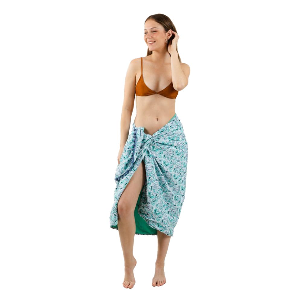 TRAMAS+ Pareo Toalla Grande, Toallas Multiusos Complementos Playa Mujer (Modelos Pack Incluyen Bolsa) - Mar Piscina - Monica Azul