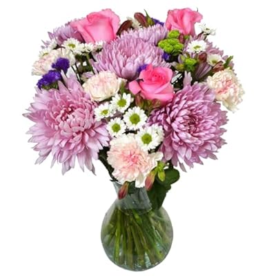 Delivery by Wed 10th July | Purple Extravagance | Aquabloom Fresh Flowers Arrangement with Vase | Arabella Bouquets | Flowers for Graduation, Birthday, Congratulations