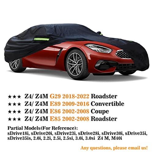 Image of Custom Car Cover Compatible with BMW Z4 Z4M 2002-2026 E85 E86 E89 G29 Coupe Convertible, Waterproof All Weather Cover with Cotton Lining, Heavy Duty Rain Snow Sun UV Covers for Outdoor Indoor