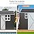 VanAcc 10x8.6x7.3 FT Sheds & Outdoor Storage, Lockable Double Hinged Doors and 4 Vents, Metal Large Shed, Backyard Storage for Bikes and Garden Tools Dark Black/White