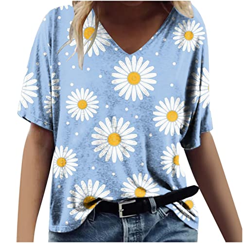 Regalos de San Valentín para mujer, camisetas de verano vintage con lindo gráfico de mariposa, manga corta, color sólido, cuello en V, ajuste holgado, tallas grandes, casual, elegante, ropa para