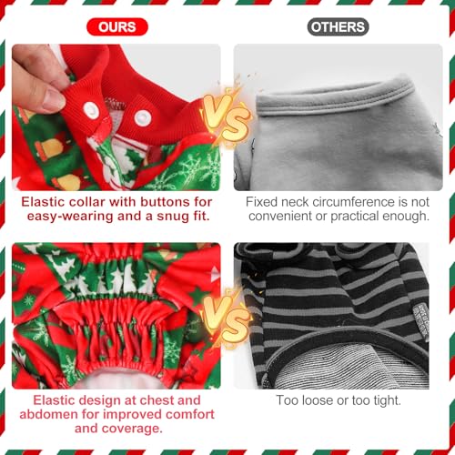 Image of BEAUTYZOO Dog Christmas Pajamas, Soft Fleece Puppy Sweater for Small Dogs | Velvet Jumpsuit for Girl Boy Puppies, Breathable Pet Pjs, Warm Jammies Onesies in Cold Weather, Santa, Red S