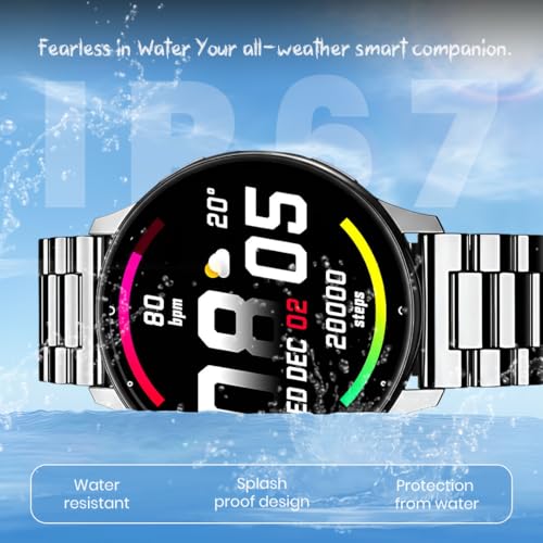 Image of PunnkFunnk Active 2 Smartwatch, 1.39 inch HD Round Display, Bluetooth Calling, Heart Rate & SPO₂, 100+ Sports Modes, IP67, Long Battery Life for Men & Women (Metal Black)