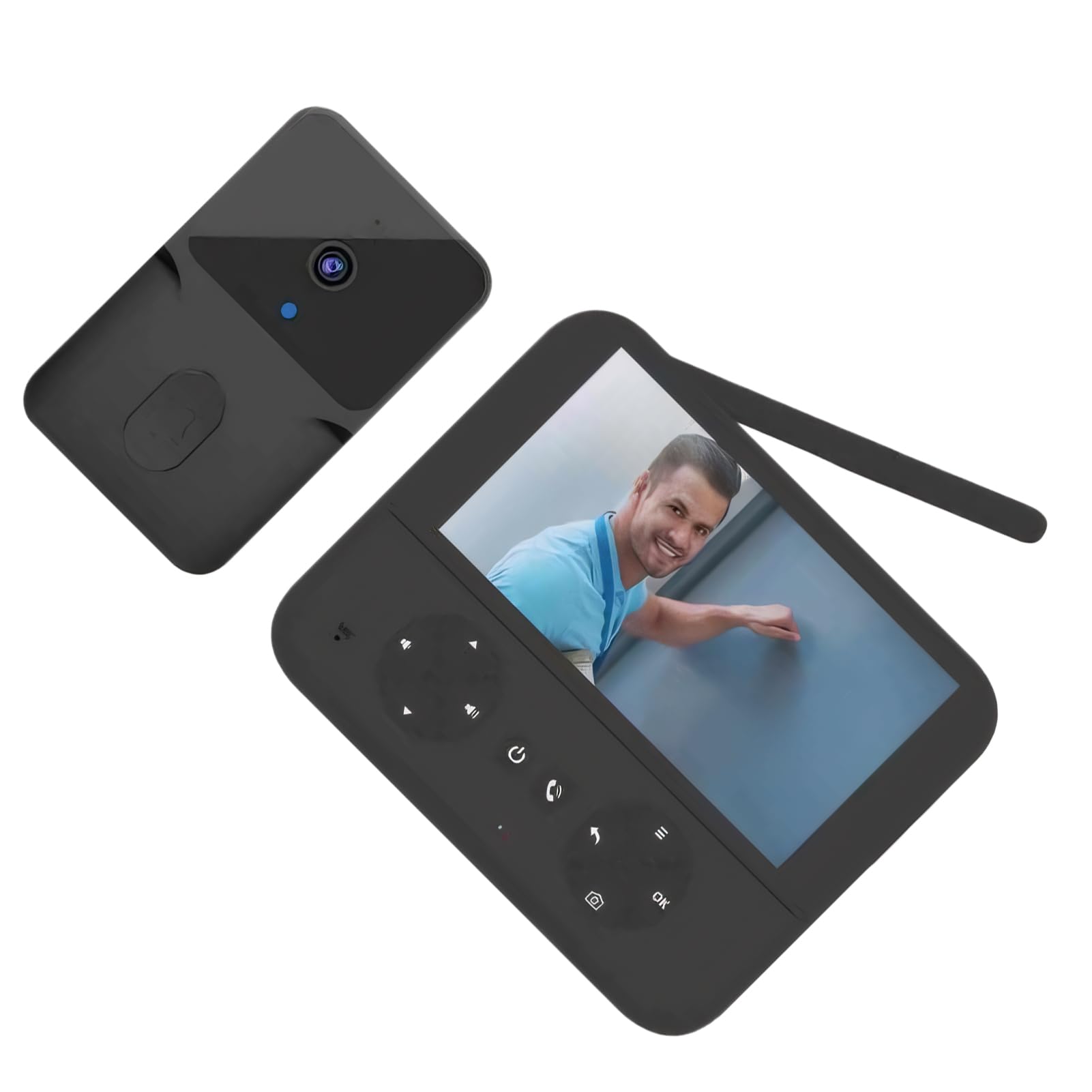 Timbre Visual Inteligente con función de Control Remoto ABS, Timbre con batería y cámara, WiFi, hogar Inteligente inalámbrico, Negro