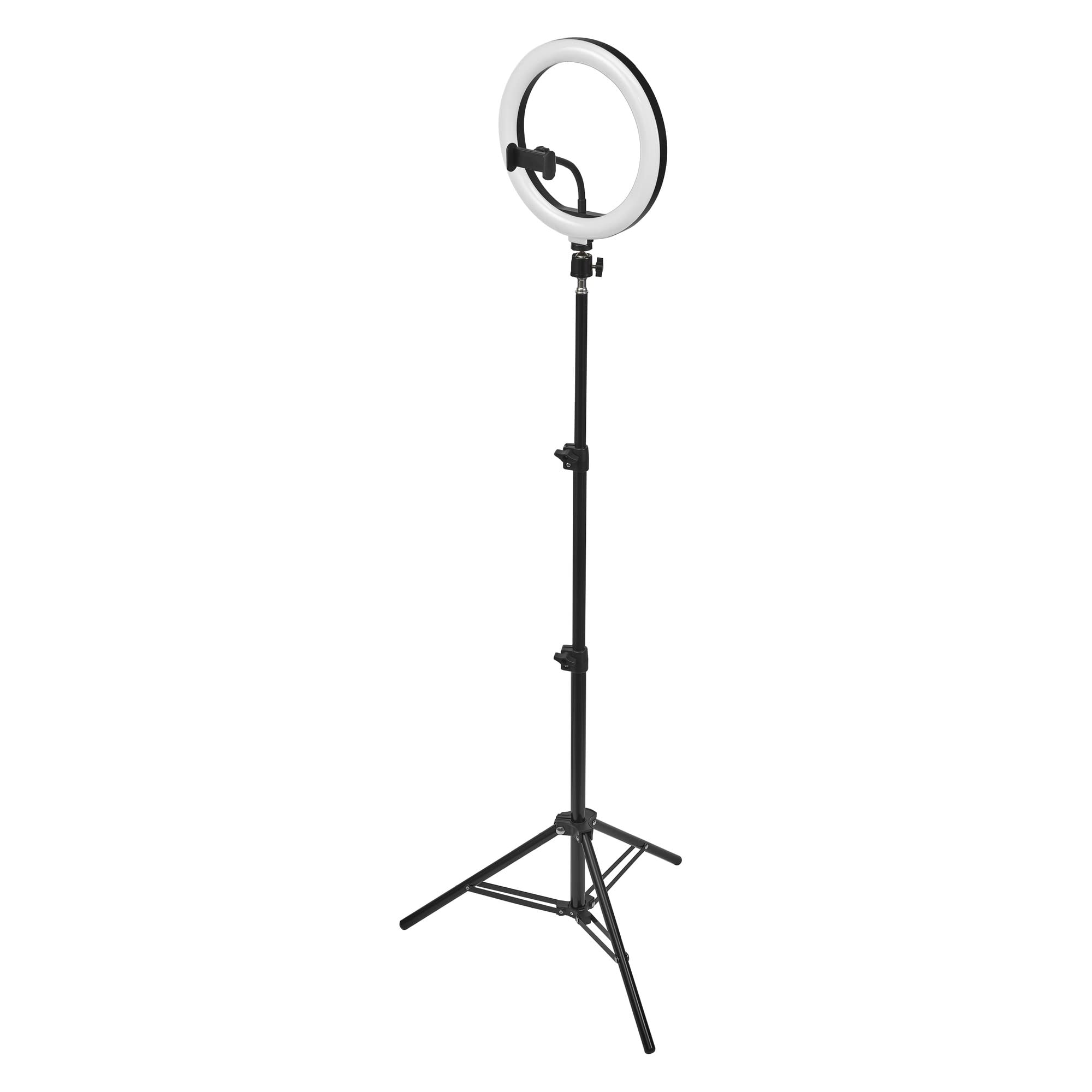 LEDVANCE Luce ad anello a LED con supporto 2100mm con connessione USB, 120 LED dimmerabili, 3000-5800k, 10W, 190mm, Luce ad anello per cellulare, make-up, fotografia con telecomando Bluetooth