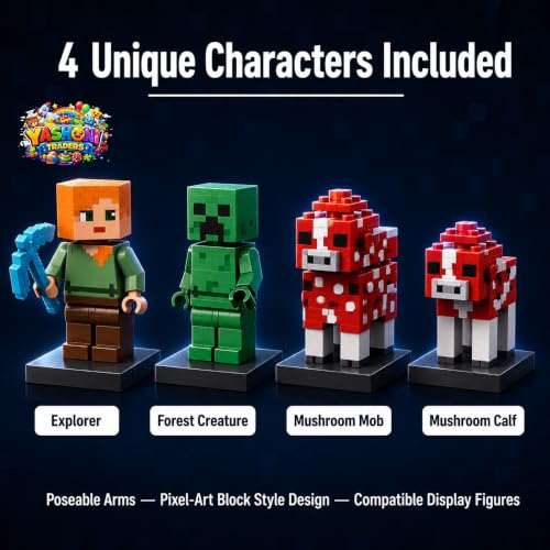 Image of Yashoni Building Blocks Toy Set for Kids | DIY STEM Construction Bricks with Mini Figures, Creative Models & Educational Play Set| Blocks Game (252, The Mushroom Island)