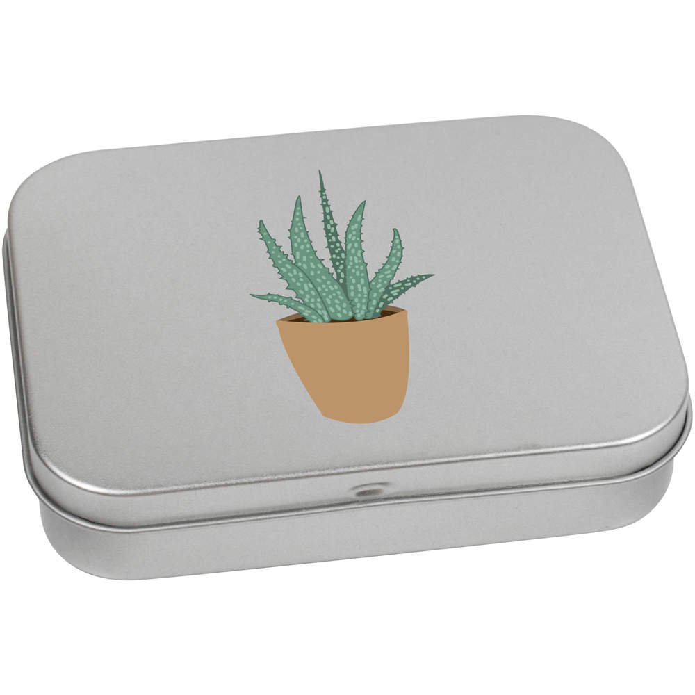 110mm 'Aloe Vera' Metal Hinged Tin/Storage Box (TT00093042)