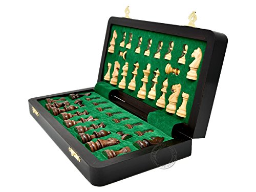 Set de ajedrez magnético plegable de madera 10 pulgadas miniatura 4