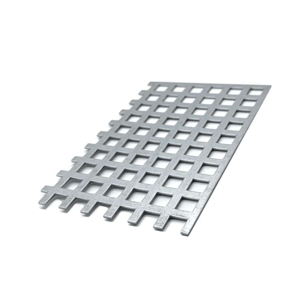 designbleche | Lochblech stahl verzinkt | Quadratlochung 10-15 | Zuschnitt 1250 x 625 x 1,5 mm | Lochgitter, Fenstergitter | Für Belüftung, Schalldämmung & Fassadenverkleidung