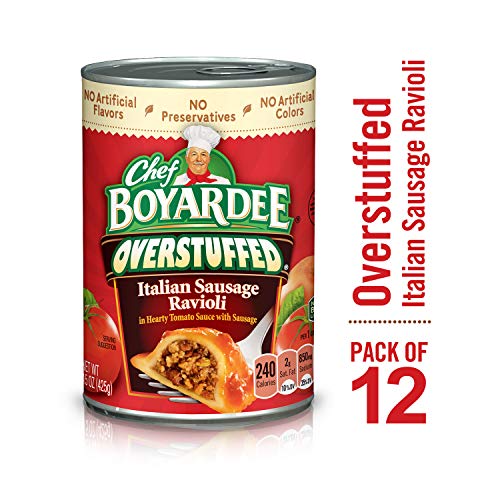 Chef Boyardee Overstuffed Italian Sausage Ravioli, 15 oz, 12 Pack