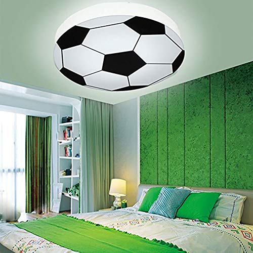 Preisvergleich Produktbild Kinderzimmer Licht Kreative Fußball Deckenleuchte LED Dimmbar Farbwechsel Moderne Junge Mädchen Augenschutz Deckenleuchte E27 Wohnzimmer Schlafzimmer Kindergarten Dekoration Licht (Weiß) 56 cm