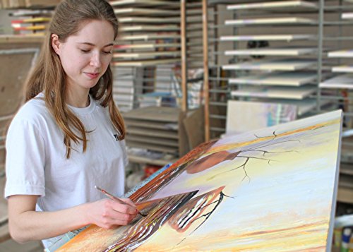 YS-Art Quadro Dipinto con Colori Acrilici Vaso di