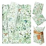 50 Blatt Eukalyptus Seidenpapier Grün Geschenkpapier Seidenpapier Blumen für Geburtstag Babyparty Hochzeit Valentinstag Taufe Kommunion Geschenkverpackung,50x35cm