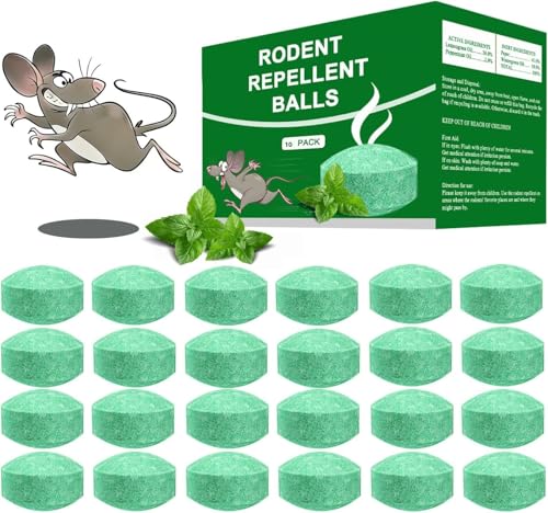 Image of Rat Repellent Rodent, Mouse, Rats, Spider, Squirrel, Pest Control Indoor & Outdoor, Natural Mouse Deterrent Replace Traps Car Home Pack of 1 (10 Tablet) Repel Mice and Rats Protect Wires in Car, No Kill Only Repels Home Garden Patio Garage Rat Controller Pills to Keep Rodents Out of Car (10-boll)