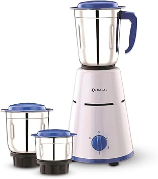 Bajaj Pluto 500-Watt Mixer Grinder with 3 Jars White