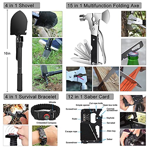 Emergency Survival Kit 257 pcs Professional Survival Gear Tool Tactical First Aid Kit Outdoor Trauma Bag with Molle Pouch for Camping Hiking - Image 4