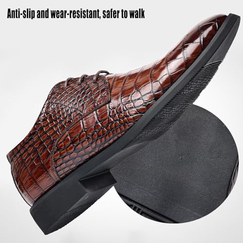 Men's Leather Classic Lace-up Dress Shoes,Retro Casual Formal Business Derby Shoes,Brogue Oxford Shoes for Men4