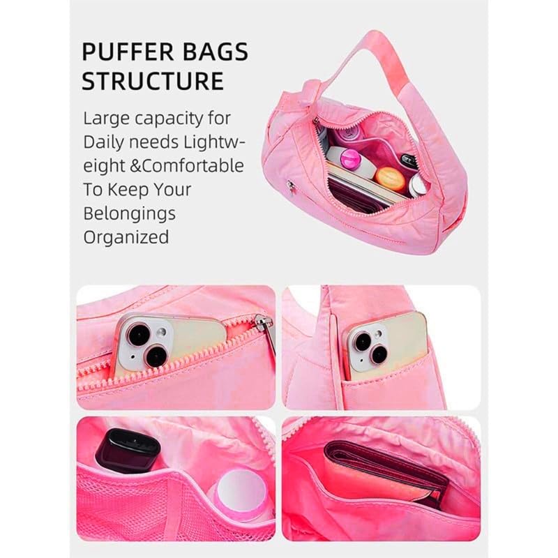 Nylon Quilted Purses Bag Adjustable Shoulder Strap Puffy bag, Multiple Pockets, Underarm Bag Women Versatile Shoulder Bag2