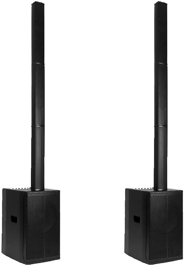 2x Ibiza Sound Active Speaker Column PA System 800W 10" DJ Disco Sound System