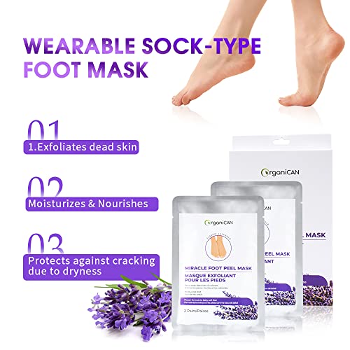 Organican Foot Peel Mask - Removes Dry Dead Skin, Calluses - Exfoliating Mask For Baby Soft Feet - Repairs Cracked Heels #TOP2