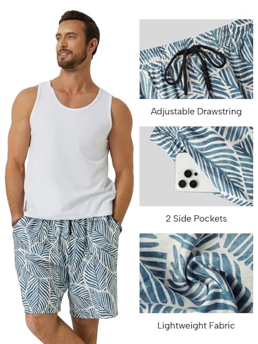 Hardaddy Men's Hawaiian Beach Shorts Lightweight Elastic Waist Lounge Pants for Travel & Sleep4