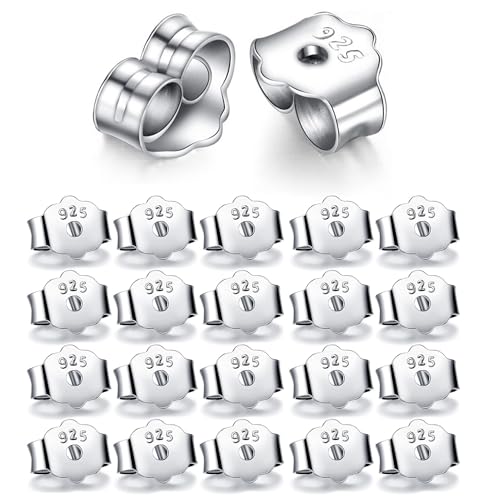 20 Pcs Cierre Pendientes De Plata De Ley 925, Tuercas Pendientes Plata, Tuercas Pendientes, Cierre Pendiente