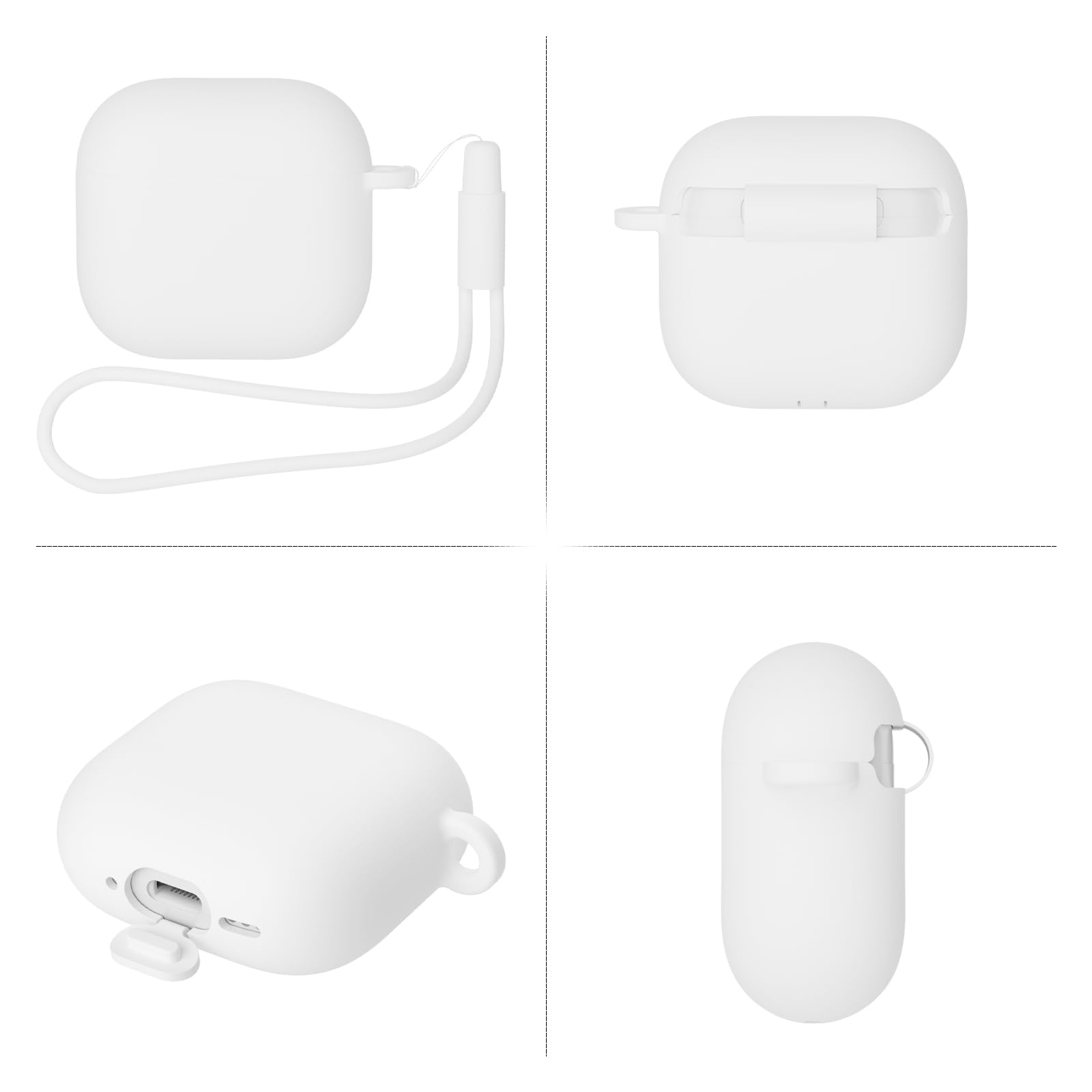 2 pezzi Mocarheri Custodia Case Compatibile con AirPods 4 2024, Case Cover Protettiva in Morbido Silicone per AirPods 4ª Generazione, LED Anteriore Visibile (Bianco/Rosso) - 5
