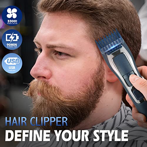 Dsp® Adjustable Beard Trimmer Rechargeable Mustache Trimmer Grooming Kit Electric Hair Clippers Kit For Multiple Lengths, 1-20Mm, Usb Type-C #TOP1