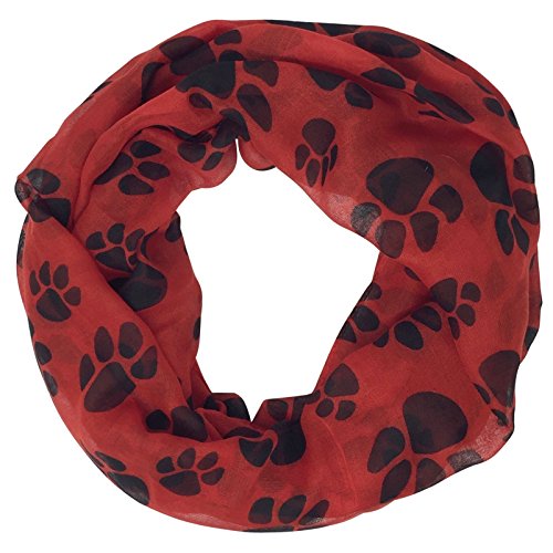 Gypsy Jewels Paw Print School Spirit Lightweight Thin Poly Infinity Scarf - Assorted Colors