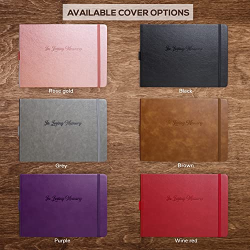 Skyline Funeral Guest Book For Memorial & Funeral Services – In Loving Memory Guest Sign In Book For Funerals – 738 Guest Entries With Name & Address, 129 Pages, Hardcover, 10X7″ (Brown) #TOP6