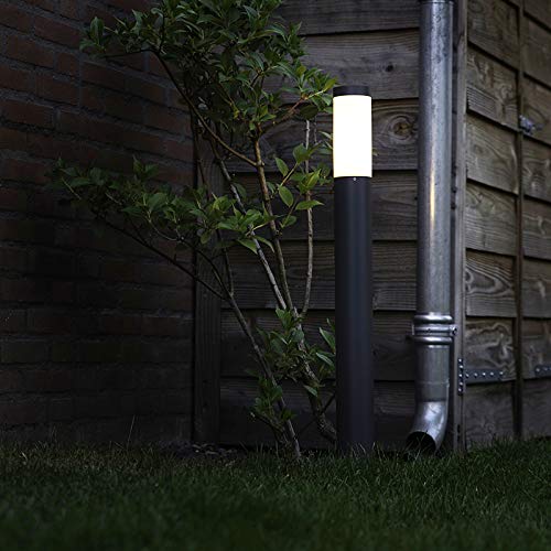 Qazqa Moderno Baliza exterior antracita 80cm IP44 - ROX Plástico/Acero inoxidable Cilíndra/Alargada Adecuado para LED Max. 1 x 20 Watt