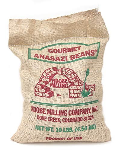 adobe milling Anasazi Beans 10 lb burlap bag