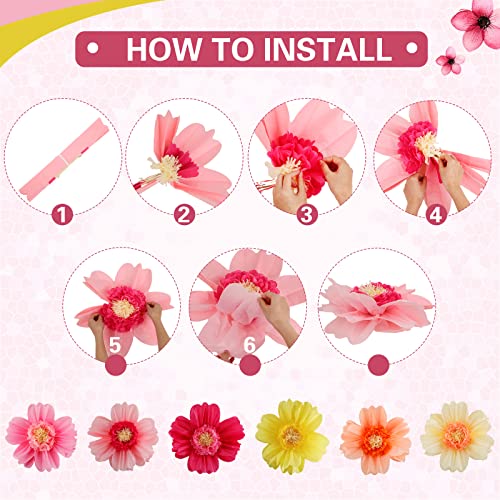 Image of Crowye 36 Pcs Large Colorful Tissue Paper Flowers Decorations Giant Fiesta Craft Crepe Paper Flowers for Wall Decor Backdrop Mexican Wedding Birthday Carnival School Party (10'' 20'',Fresh Color)