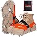 Seydrey Crampones, 19 Dientes Tacos de tracción Nieve y Hielo Tracción para Invierno Deportes Montañismo Escalada Caminar Alpinismo Cámping Acampada Senderismo (Naranja, XL)